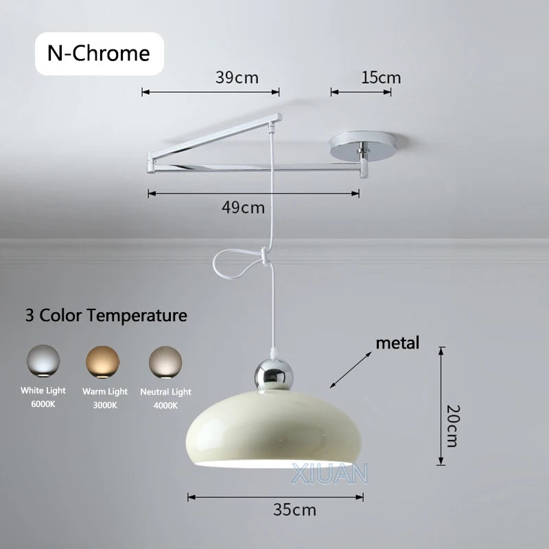 suspension moderne à bras oscillant led mobile - vue 26 sur 30