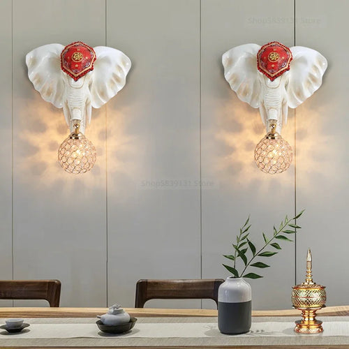 applique murale moderne éléphant décoration créative à LED - vue 2 sur 9