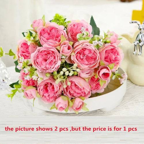 pivoines artificielles en soie pour décoration élégante et raffinée - vue 14 sur 15