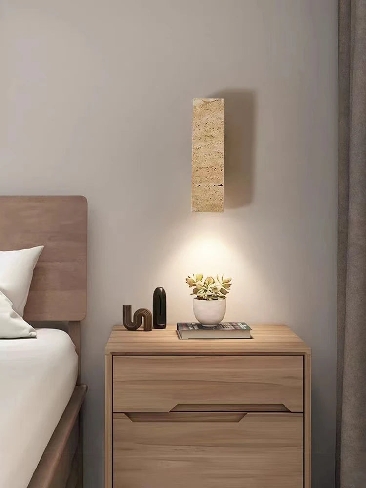 Natural Stone Wall Lamp, Retro Art, LW Decorative Lamp, Living Room, Bedroom, Corridor, Staircase Lighting - vue 4 sur 8