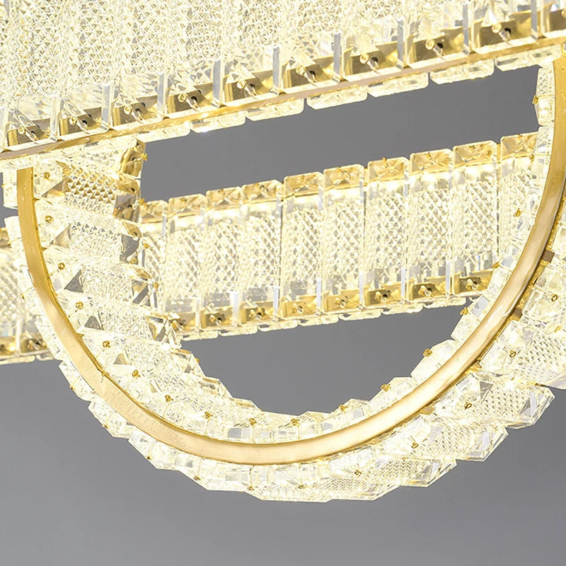 lustre moderne led en cristal style vintage pour villa - vue 6 sur 17