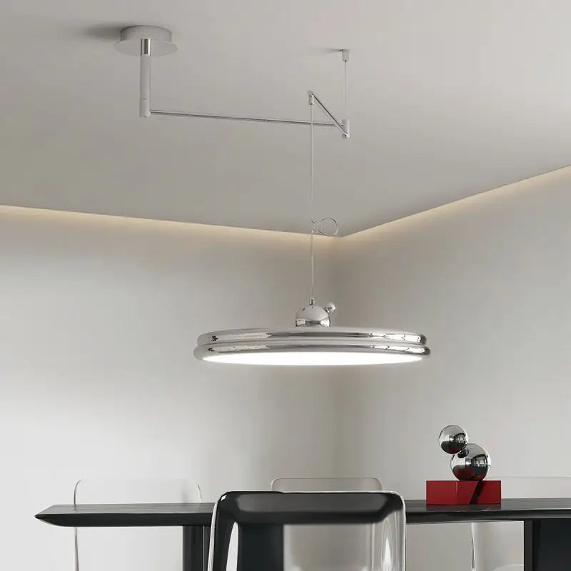 lustre design chromé bras oscillants longs rotatif 360° - vue 3 sur 10