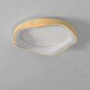 lampe led circulaire simple grain de bois éclairage intérieur moderne