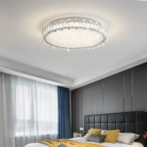 plafonnier led rond moderne en cristal pour restaurant hôtel 2022 - vue 2 sur 12