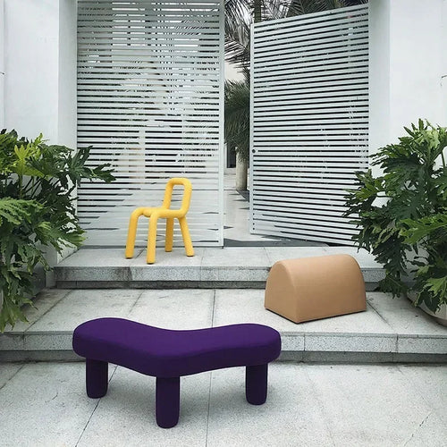 tabouret créatif moderne en tissu design nordique pour boutiques et entrées - vue 3 sur 15
