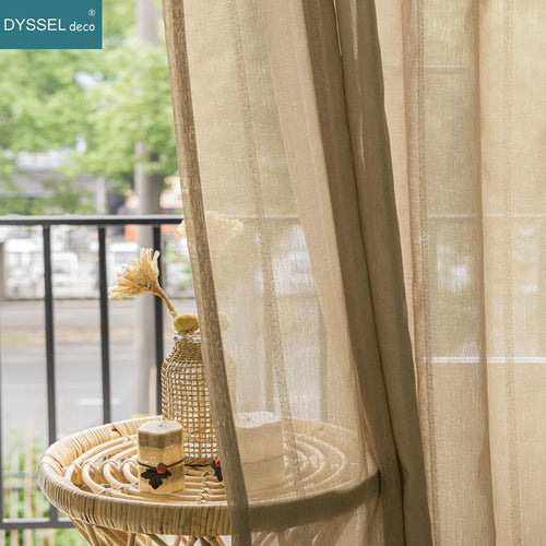 Voilage rayé style europeen americain pour salon chambre - vue 3 sur 8