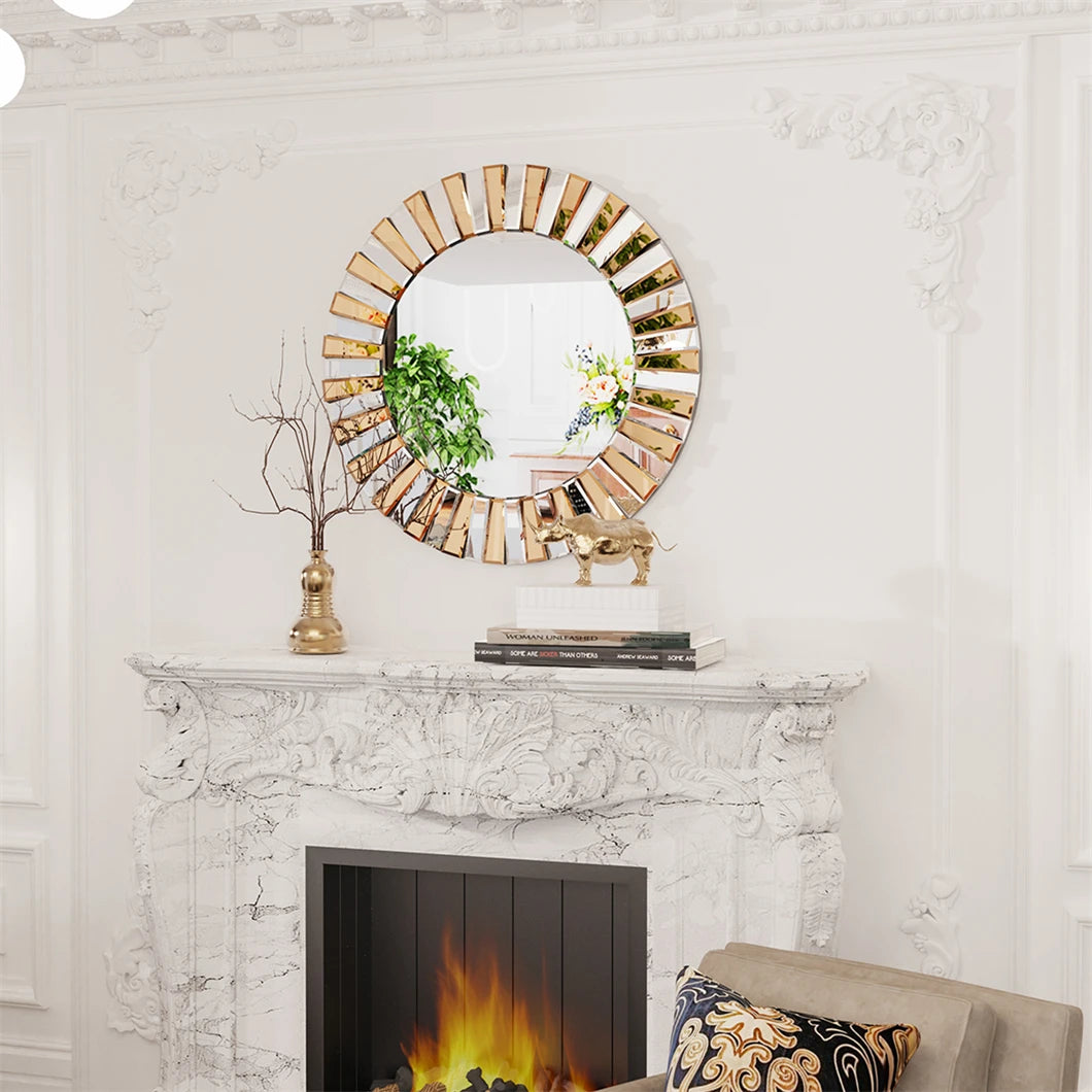 miroir décoratif mural rond pour un style contemporain - vue 5 sur 7
