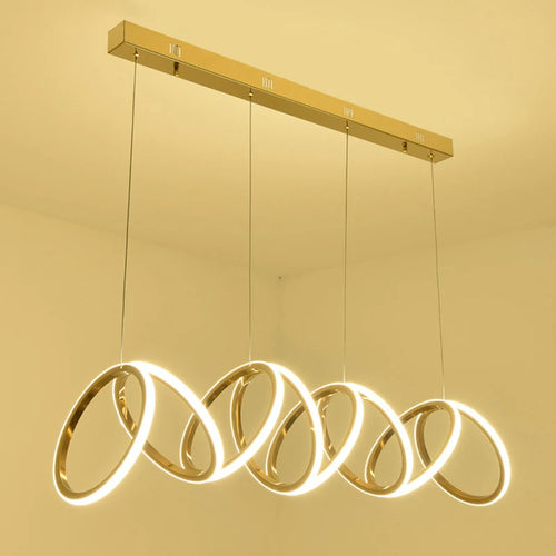Anneau de luxe moderne suspension LED lumières pour salle à manger cuisine éclairage Lustre décor Lustre barre intérieure suspendus luminaires - vue 7 sur 9