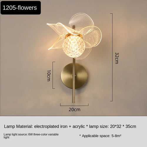 Lampe de applique murale LED en cristal nordique salon chambre fond applique murale couloir allée grenier lampes de chevet maison luminaire moderne - vue 9 sur 10