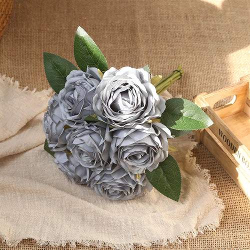bouquet de roses artificielles décoration intérieure et extérieure fleurs faux - vue 12 sur 18