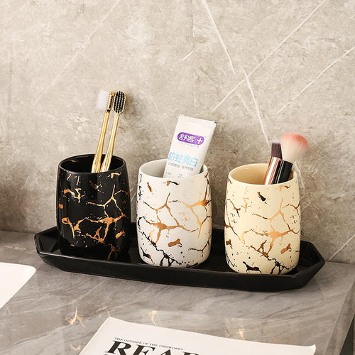 tasse en céramique marbrée haut de gamme pour couples décorative - vue 3 sur 26