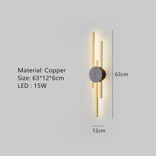 applique murale minimaliste en laiton led pour restaurant - vue 12 sur 18