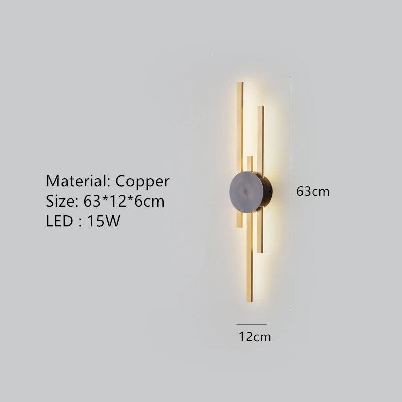 applique murale minimaliste en laiton led pour restaurant - vue 11 sur 18