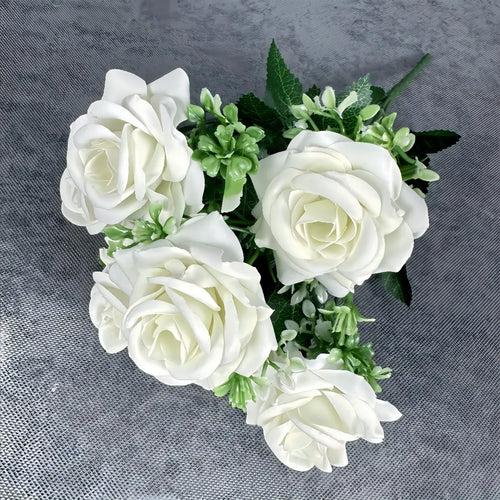 décoration mariage bouquet de roses artificielles en soie 7 têtes - vue 15 sur 14
