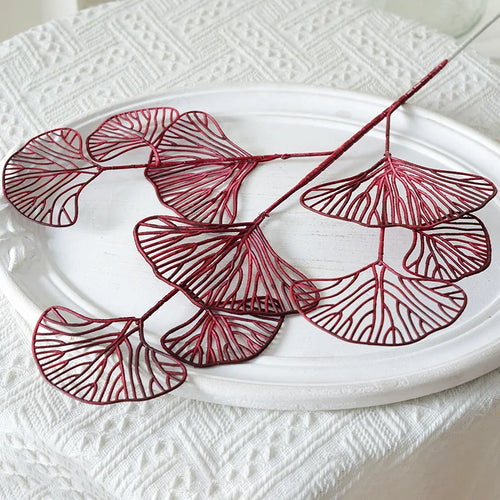 lot de feuilles artificielles ginkgo eucalyptus houx pour décoration florale - vue 13 sur 13