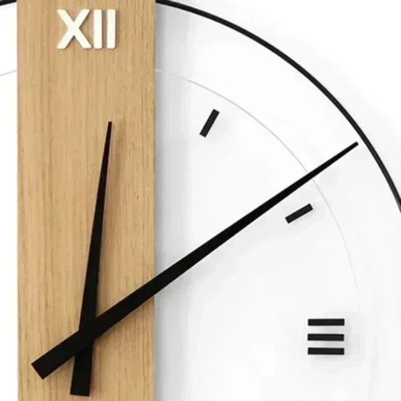 horloge murale en bois design moderne pour décoration intérieure - vue 7 sur 8