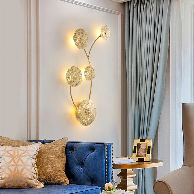 applique murale led dorée design moderne pour décoration intérieure - vue 6 sur 17