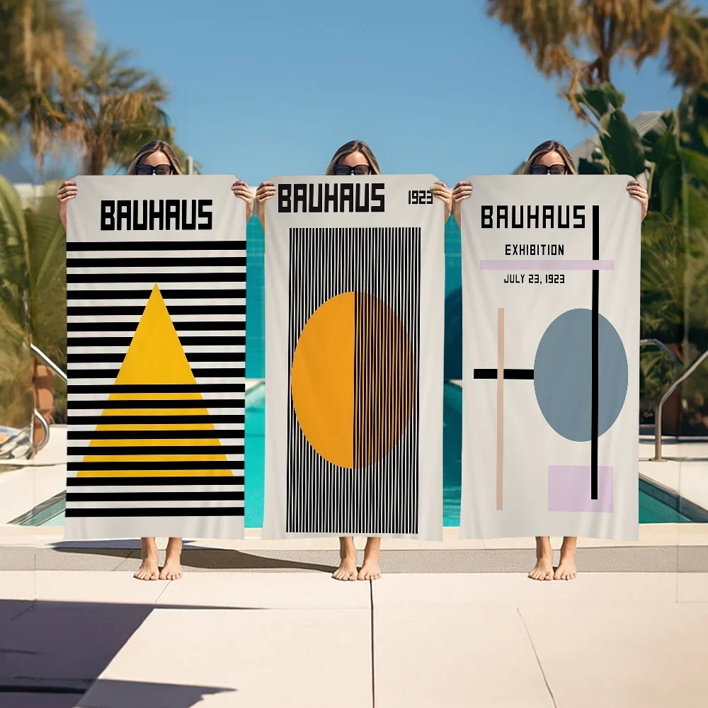 Serviette de plage microfibre motif géométrique bauhaus - vue 2 sur 6