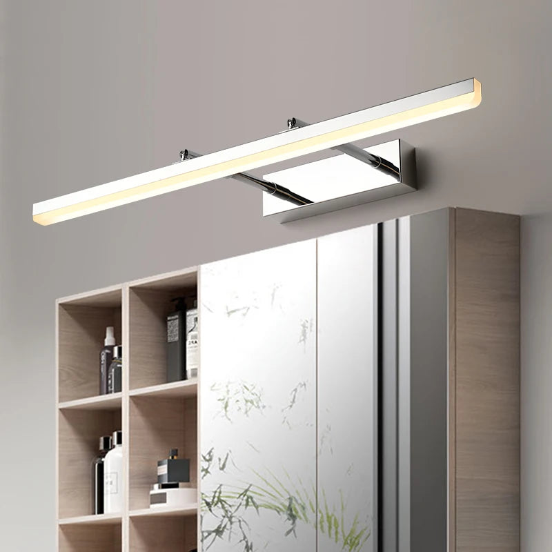 lampe de miroir led minimaliste moderne réglable et rétractable - vue 4 sur 14