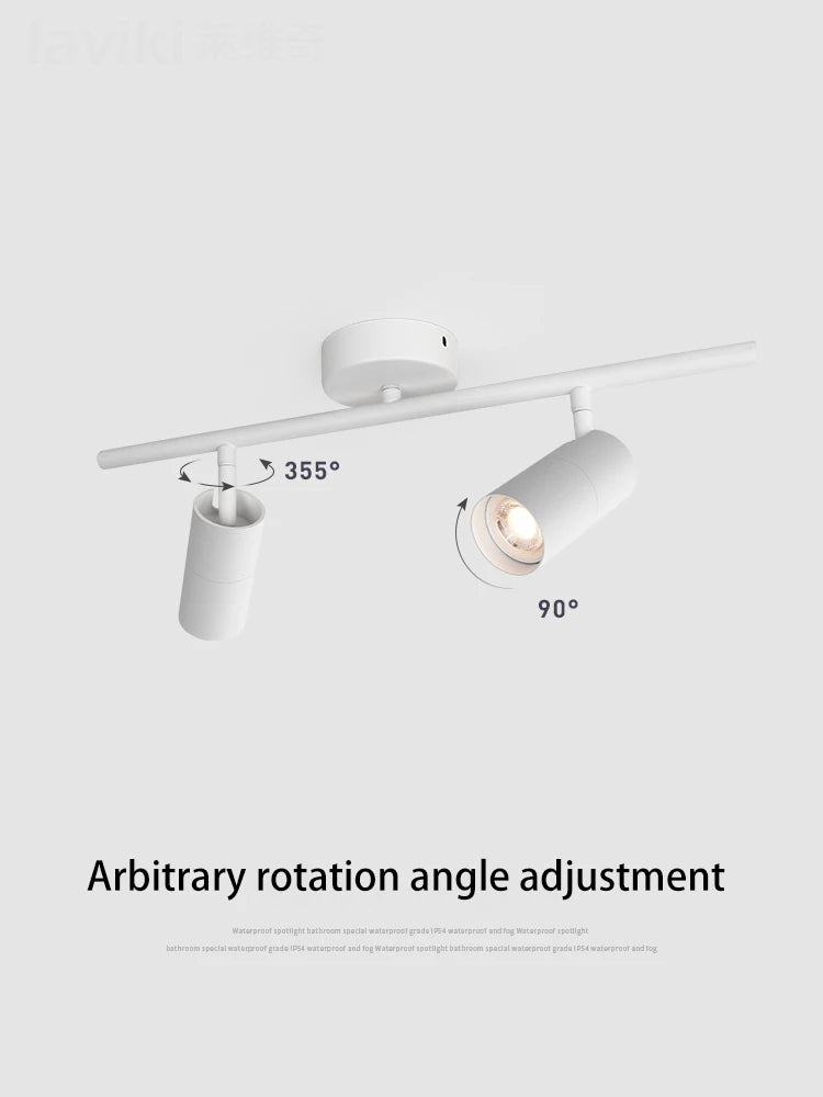 projecteur led 	gu10 sur rail en aluminium angle réglable - vue 5 sur 13