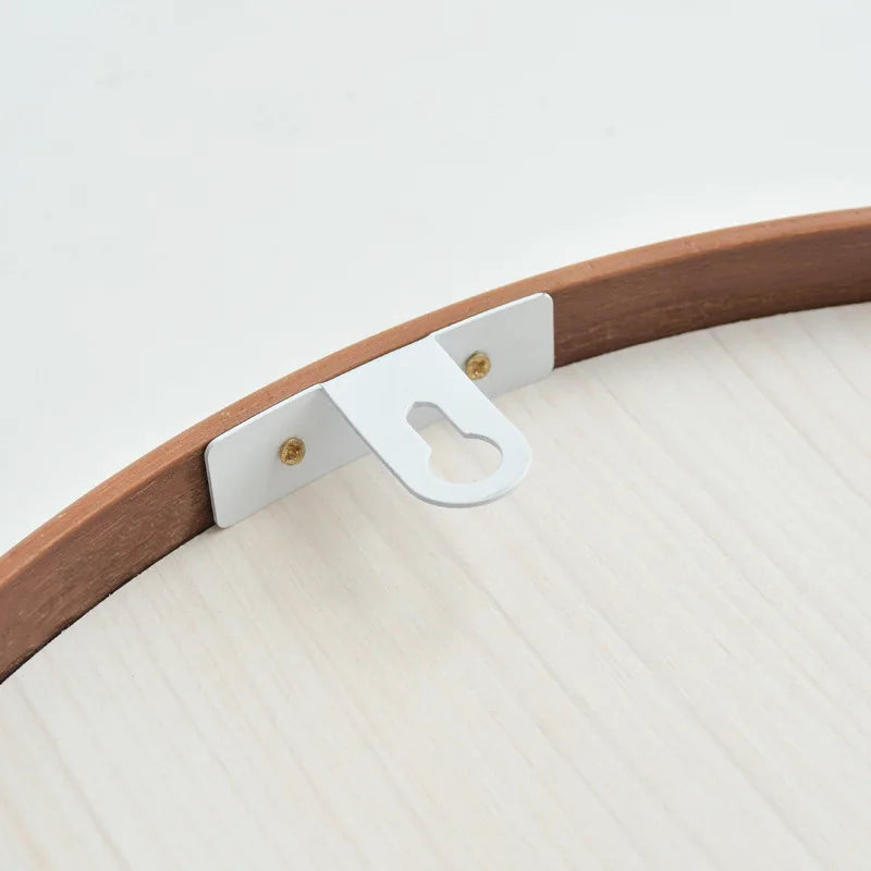miroir en bois coréen design nordique rond suspendu pour maquillage - vue 4 sur 6