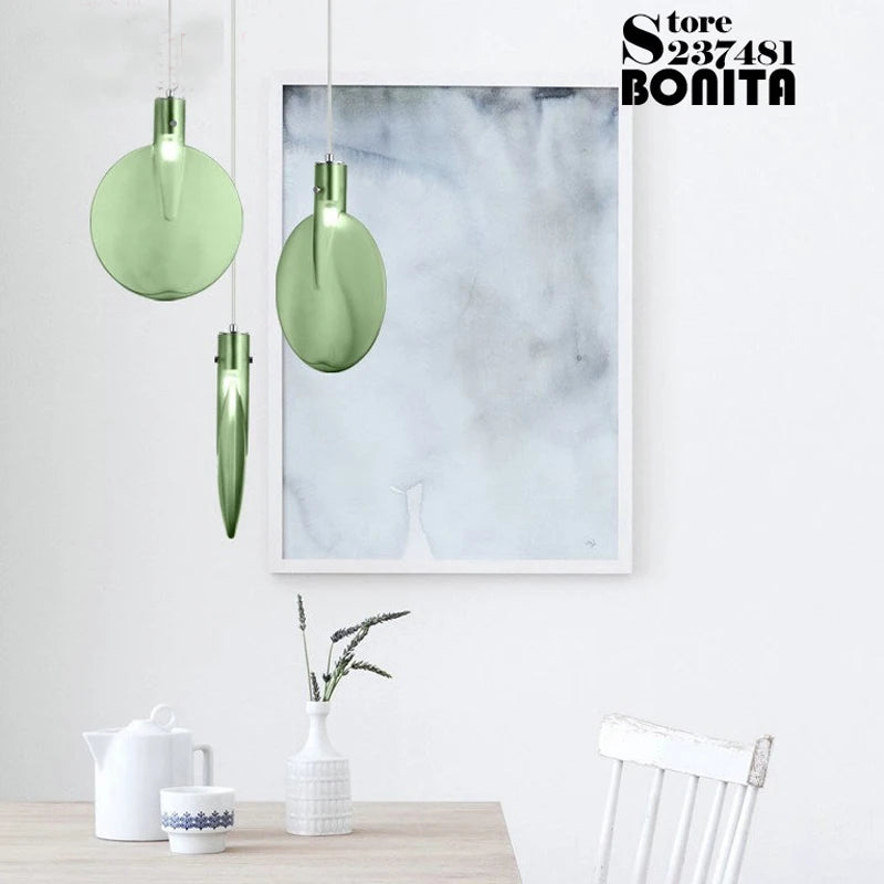suspension en verre abat-jour raquette tennis design moderne lumineux - vue 6 sur 10