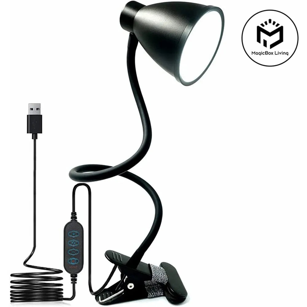 38 LED Desk Lamp 3 Color Modes 10 Brightness Dimmer Reading Light Auto Off Timer Desk Light Flexible Gooseneck Clip Book Light - vue 1 sur 7