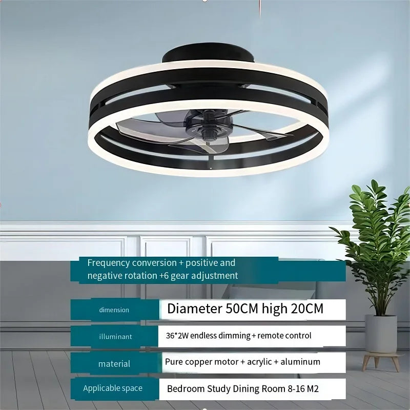 110V~265V APP and Remote Control Dual Intelligent Control  DC 6 speed Regulation Frequency Conversion Ceiling Fan Light - vue 11 sur 17