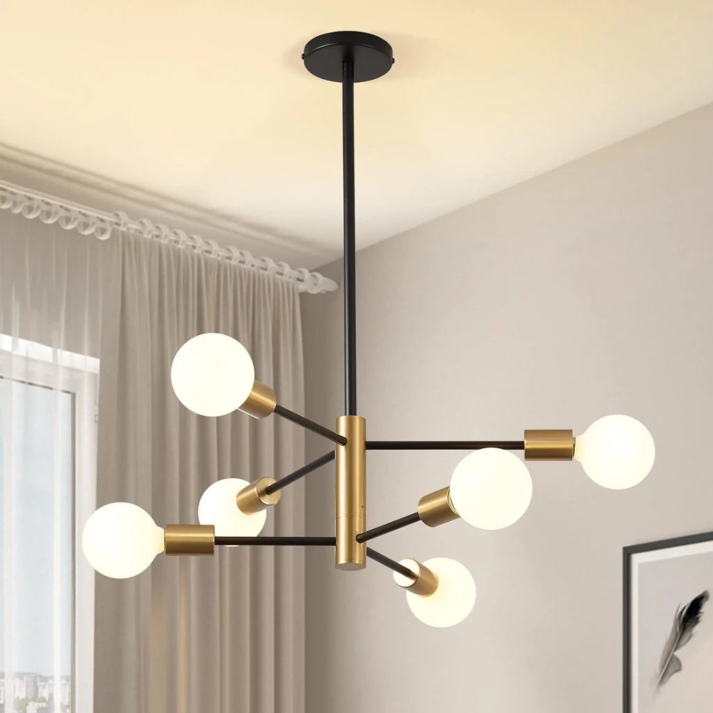 lustre moderne spoutnik lampe suspendue satellite 2/4/8 têtes décoration - vue 3 sur 10