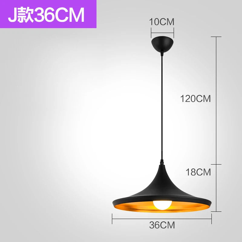 lustre industriel rétro led en fer nordique suspension éclairage - vue 11 sur 23