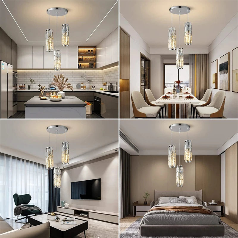 lustre en cristal moderne pour éclairage intérieur élégant - vue 10 sur 18