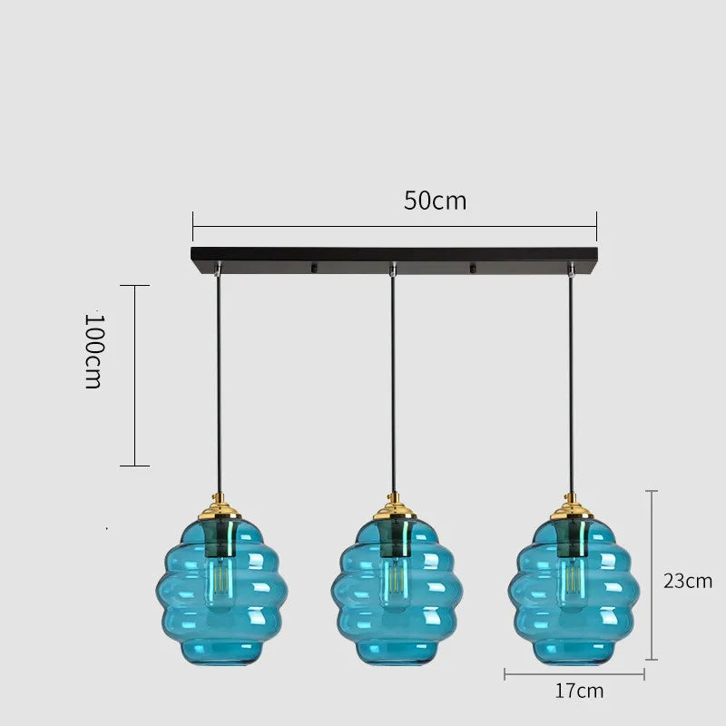 suspension moderne en verre teinté pour décoration intérieure - vue 20 sur 24