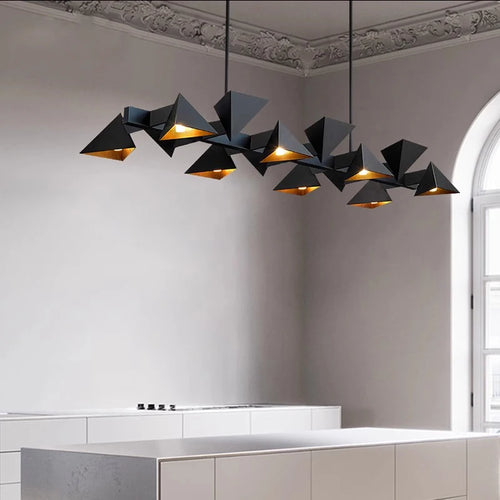 Lustre design moderne en métal noir décoratif intérieur - vue 5 sur 9