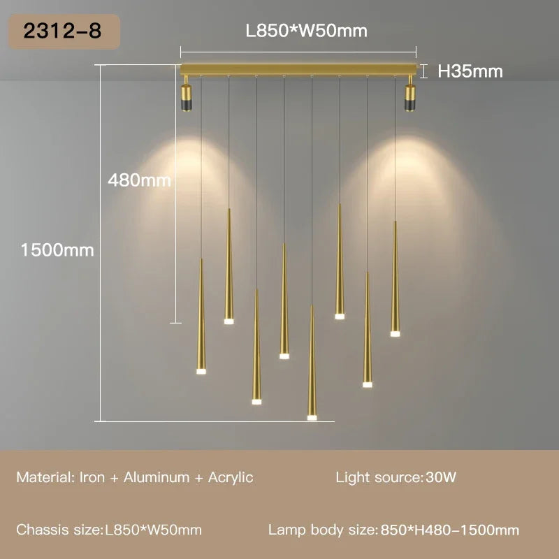 lustre moderne à led pour décoration d'intérieur haut de gamme - vue 12 sur 22