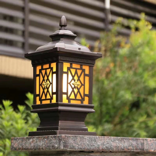 lampadaire extérieur classique éclairage led étanche pour jardin rétro - vue 3 sur 10