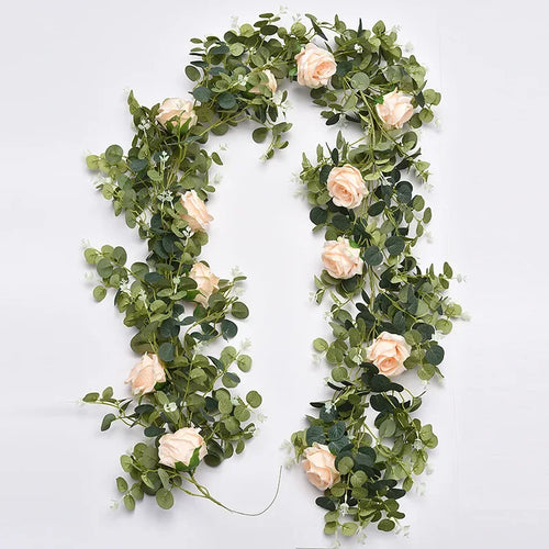plantes artificielles décoratives roses vignes et eucalyptus - vue 9 sur 10