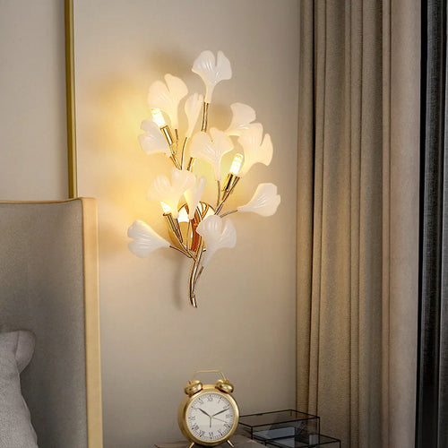 applique murale led en céramique à fleurs romantiques pour hôtel - vue 2 sur 8