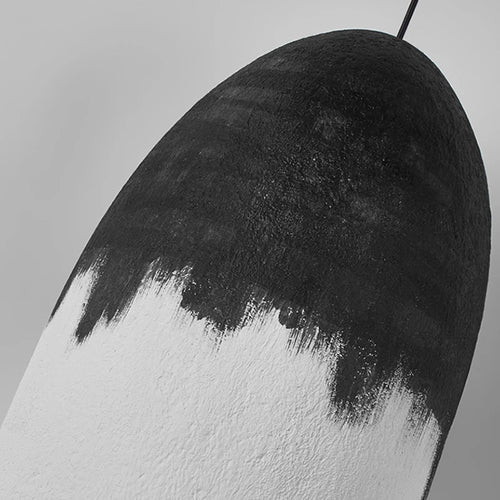 suspension moderne Wabi Sabi noir et blanc LED lampe créative Restaurant café Droplight chambre européenne - vue 6 sur 6