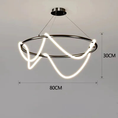 lustre moderne à long tuyau pour décoration intérieure élégante