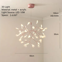 lustre led moderne avec branches rondes pour suspension