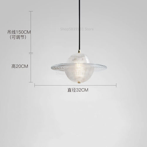 lustre moderne en verre style nordique soucoupe volante led