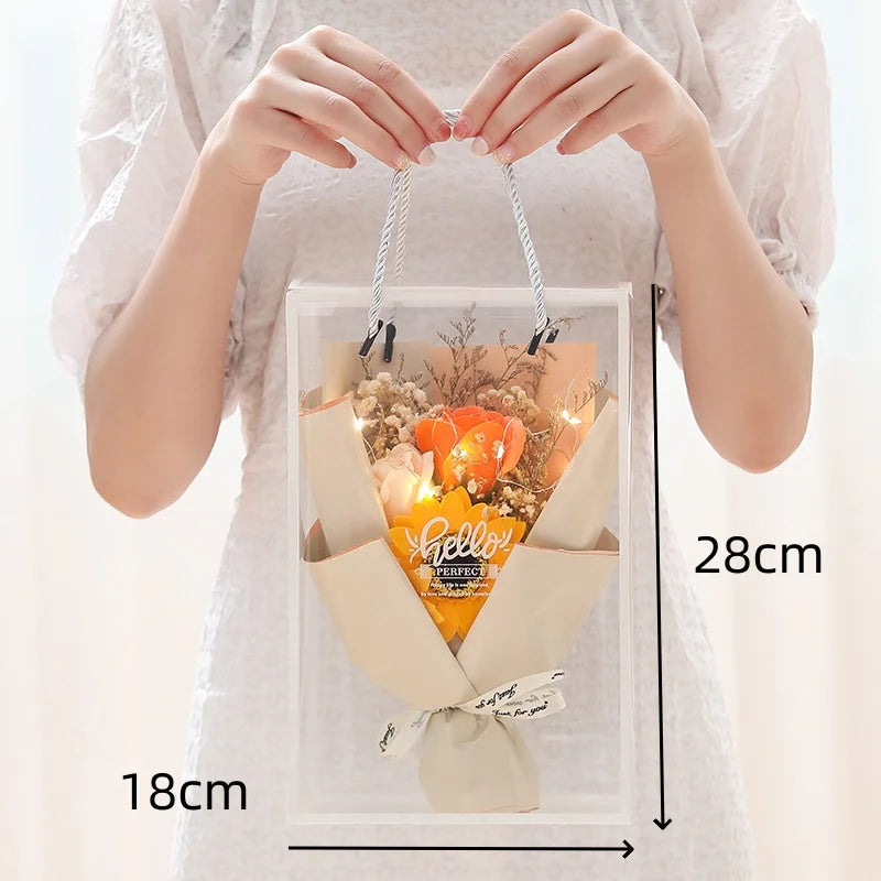 bouquet de roses artificielles cadeau pour la saint valentin décorations mariage - vue 3 sur 11