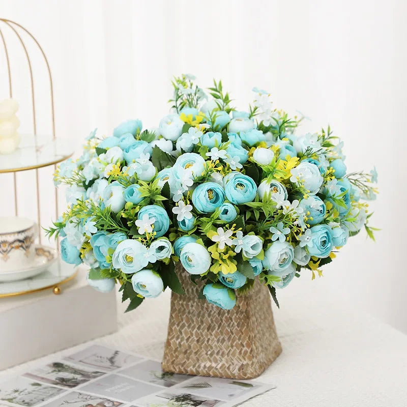 bouquet de roses artificielles en soie pour décoration élégante - vue 4 sur 10