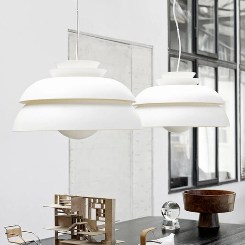 Lampe suspension nordique blanche simple - vue 5 sur 7