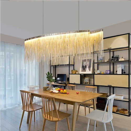 lustre suspendu à pampilles led avec intensité variable et télécommande - vue 3 sur 23