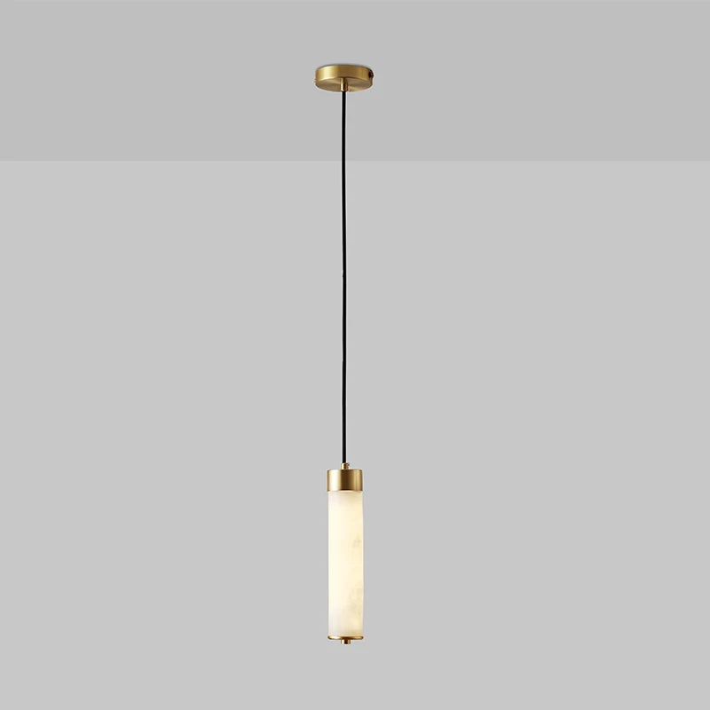 suspension LED en marbre et laiton avec cordon réglable - vue 5 sur 10