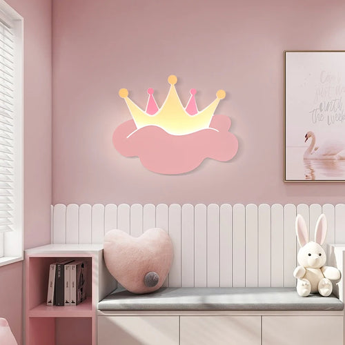 applique murale couronne avec télécommande pour chambre d'enfant - vue 2 sur 9