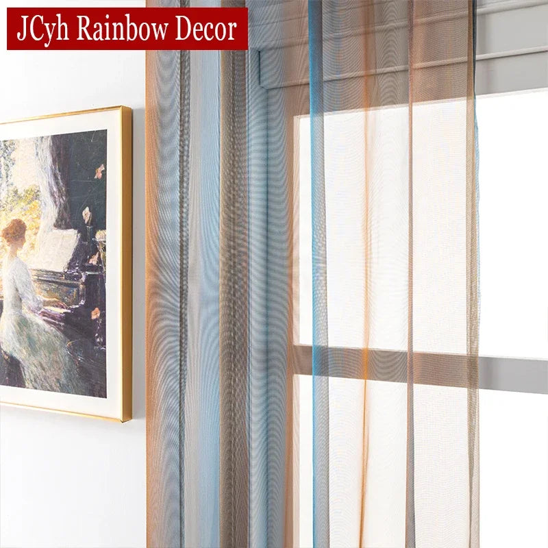 Voilage en tulle brodé moderne pour salon chambre - vue 4 sur 9