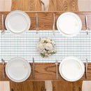 Chemin de table en lin motif carreaux maison