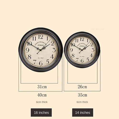 horloge murale vintage silencieuse design classique en métal - vue 11 sur 26